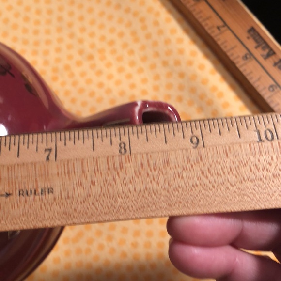 Vintage Hall burgundy and gold tea pot with hook lid - Picture 11 of 13